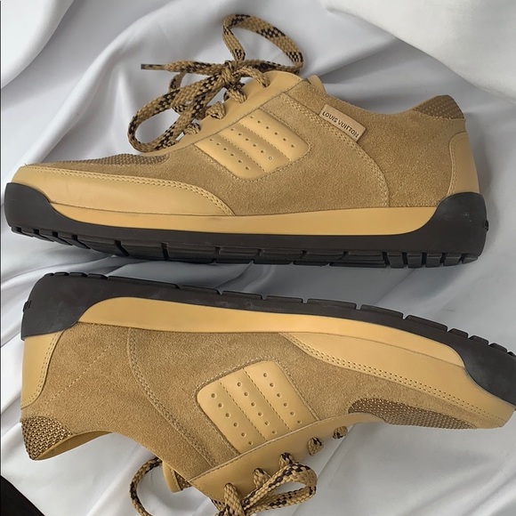 Louis Vuitton Shoes - Louis Vuitton Ladies Tan tennis shoes Never Worn!